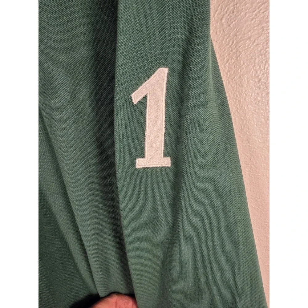 Polo Ralph Lauren Long Sleeve Big Pony Crest Green Rugby Shirt Men's Size 2XL